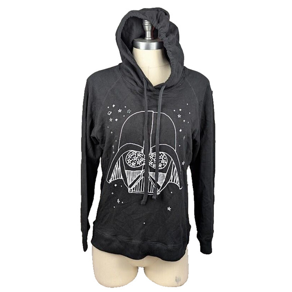 Star Wars Juniors' Darth Vader Graphic Sweatshirt Black Size M Hoodie Disney - Picture 1 of 4
